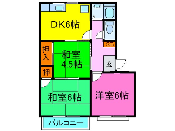 コ－ポ桑才Ｂ棟の物件間取画像